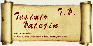 Tešimir Matejin vizit kartica